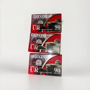 3 Vtg Maxell Normal Bias UR 90 Minute Blank Audio Cassette Tapes